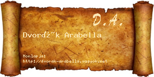 Dvorák Arabella névjegykártya
